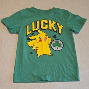 NWOT Lucky Pikachu Kids T-Shirt - Green